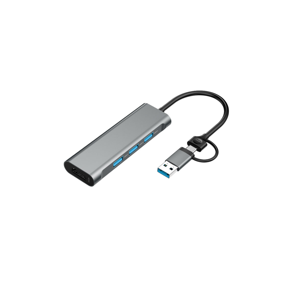 Hub USB-C/USB-A Bluestork Hub Mini (3 × USB 3.0 + HDMI) – vue 1
