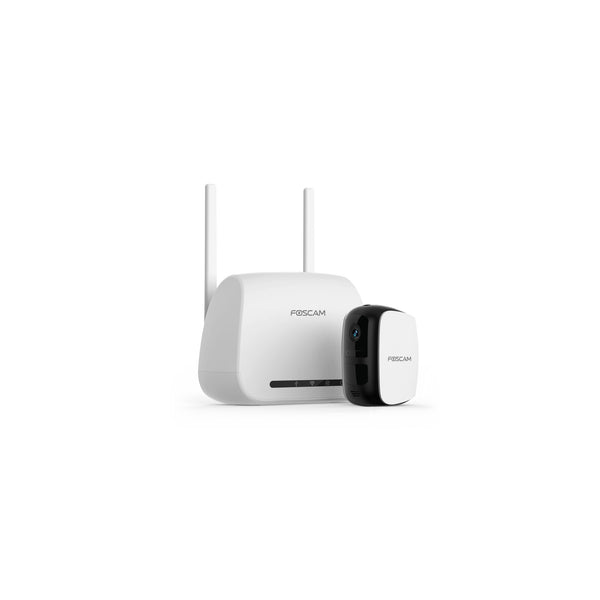 Kit vidéosurveillance Foscam E1 : station de base S1 + caméra Full HD 1080p sans fil sur batterie 5 000 mAh, IP65 – blanc – vue 1