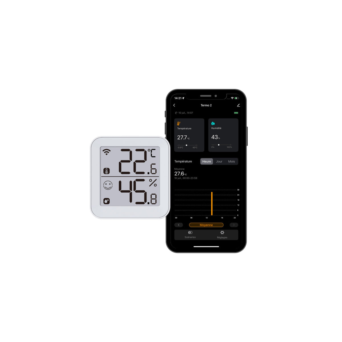 Konyks Termo 2 – Thermomètre et Hygromètre connecté Wifi, Grand écran – vue 3