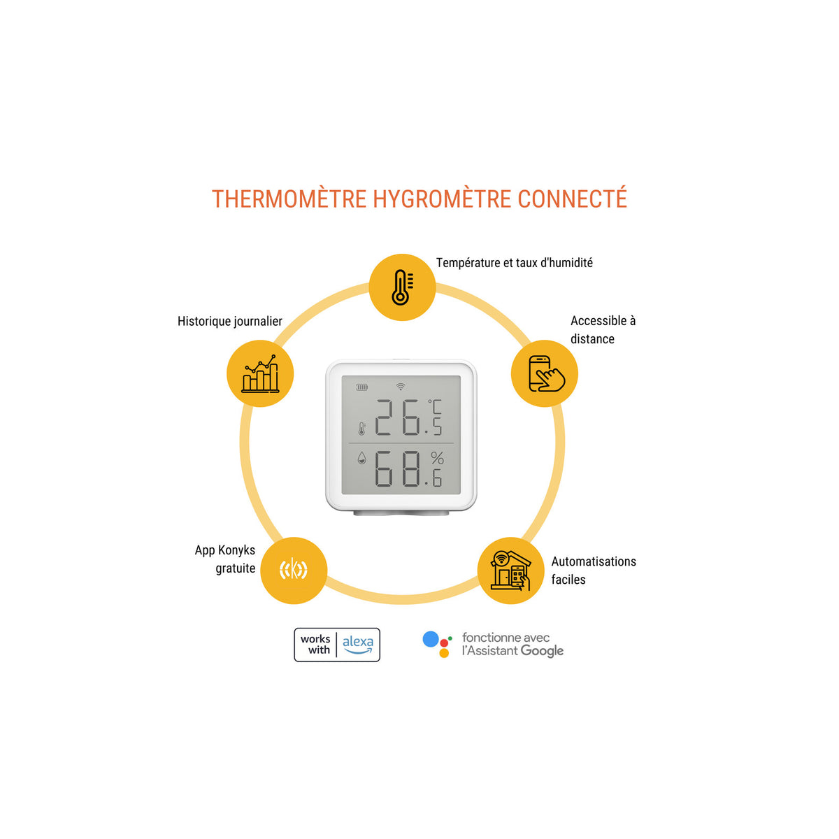 Konyks Termo – Thermomètre et Hygromètre connecté Wifi – vue 3