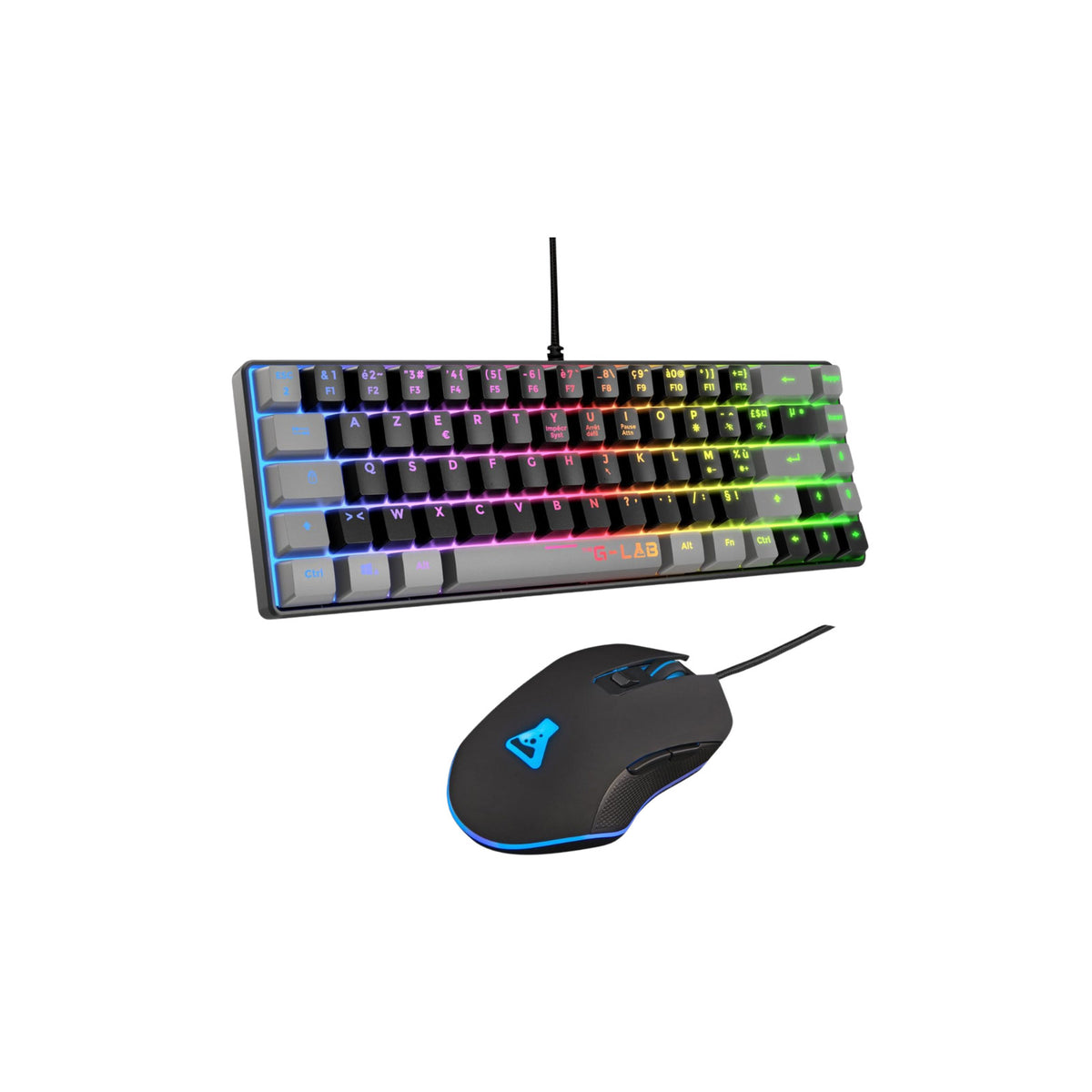 Pack clavier + souris gaming The G-LAB Combo Hydrogen BKG (AZERTY) – vue 1