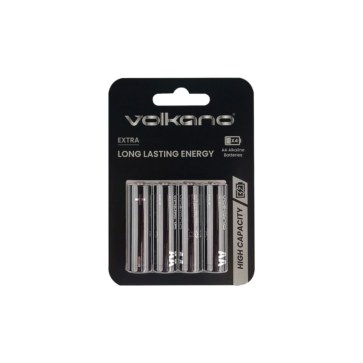 Piles alcalines AA LR06 Volkano Extra Series – blister de 4 (VK-8100-BL) – vue 1