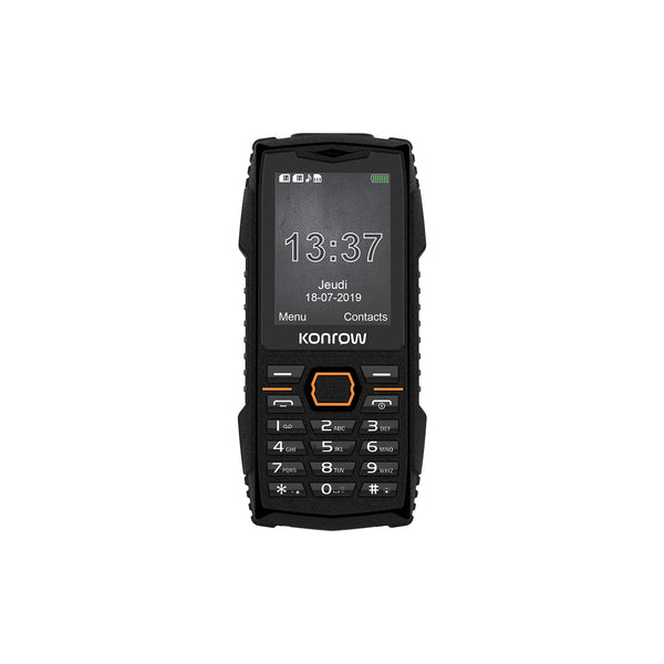 Téléphone antichoc Konrow Stone + 2,4" IP68 double SIM – noir – vue 1