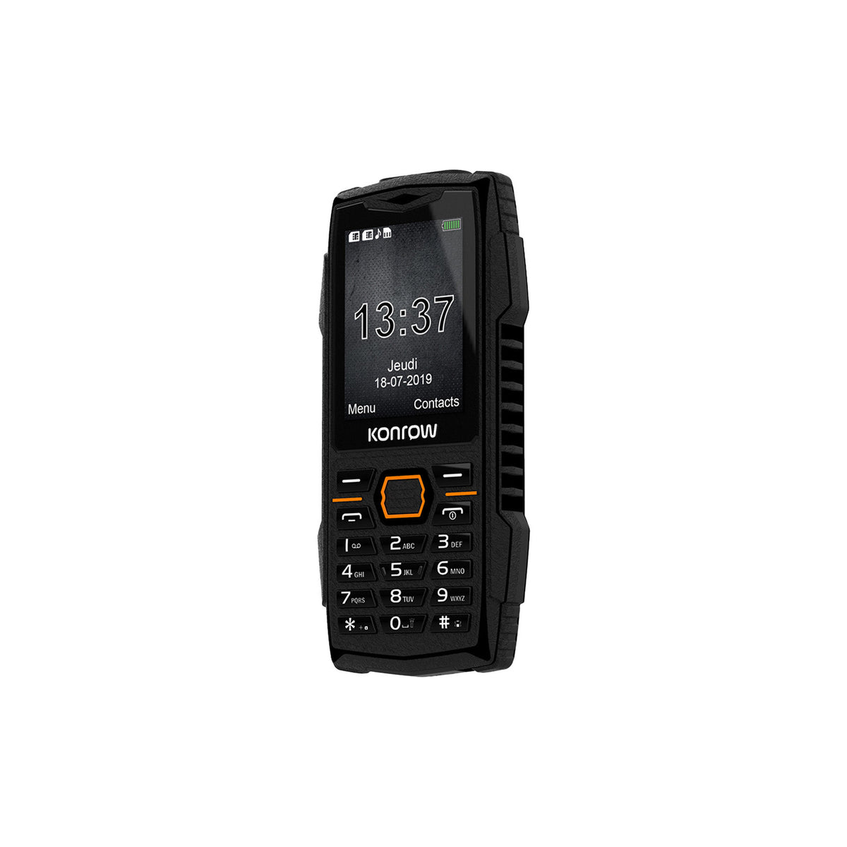 Téléphone antichoc Konrow Stone + 2,4" IP68 double SIM – noir – vue 2