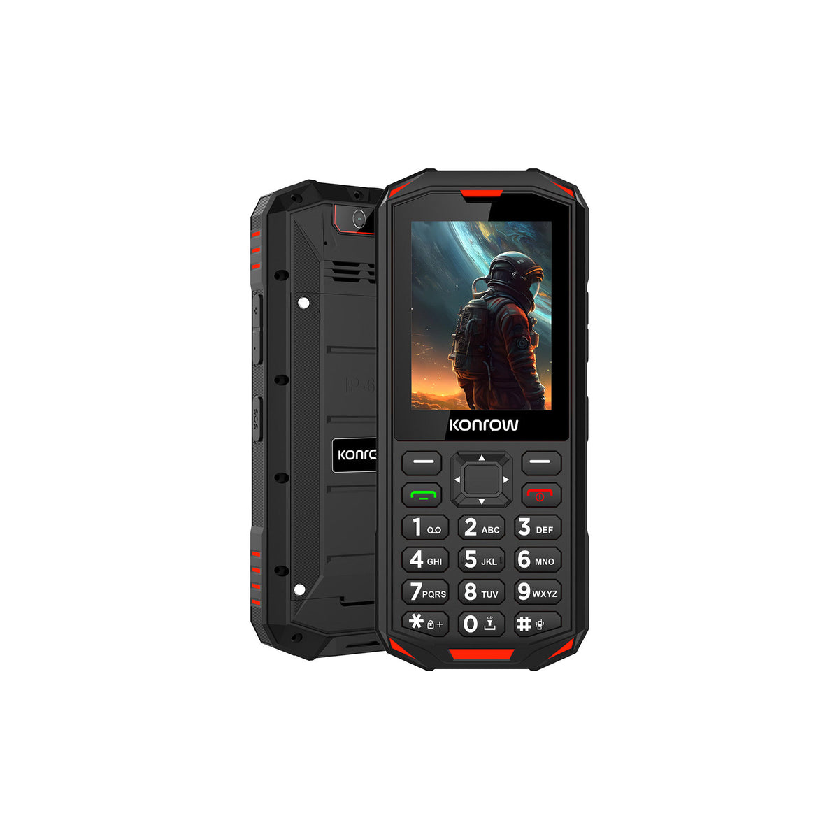 Téléphone antichoc Konrow Stone Next 4G 2,4" IP68 double SIM – noir – vue 2