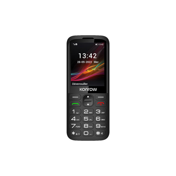 Téléphone senior Konrow Senior 280 Next 4G 2,8" avec station de charge – noir – vue 1