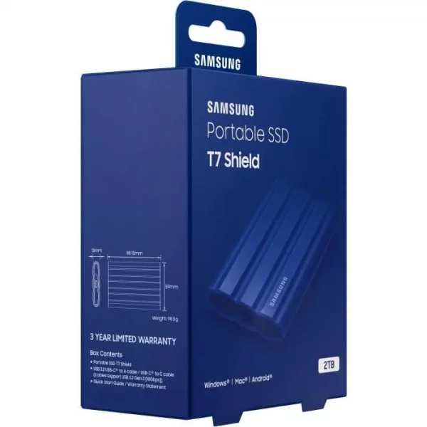 SAMSUNG Portable SSD T7 Shield 1To USB 3.2 Gen 2+ IPS65 blue (6€ CP) – Image 2