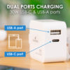 BLUESTORK BS-PW-NB-30-C-A/2 ALIM. 30W USB-C+A pour Tél/Tab/Switch – Image 2