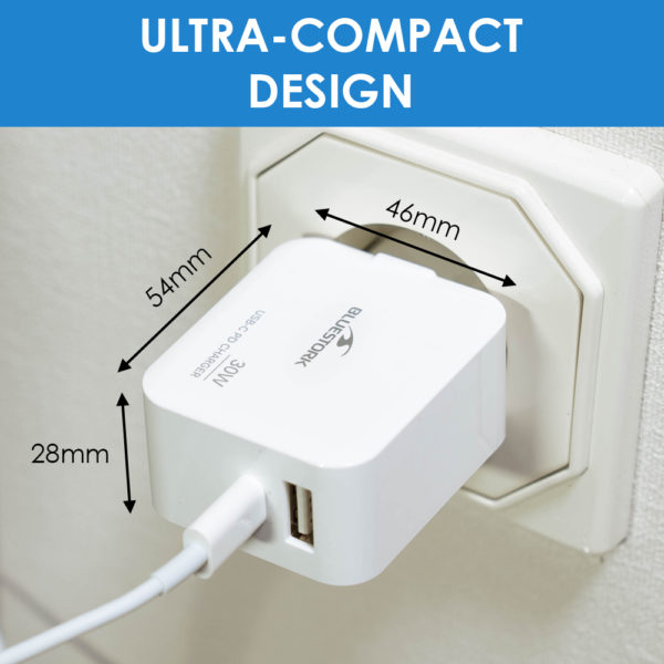 BLUESTORK BS-PW-NB-30-C-A/2 ALIM. 30W USB-C+A pour Tél/Tab/Switch – Image 3